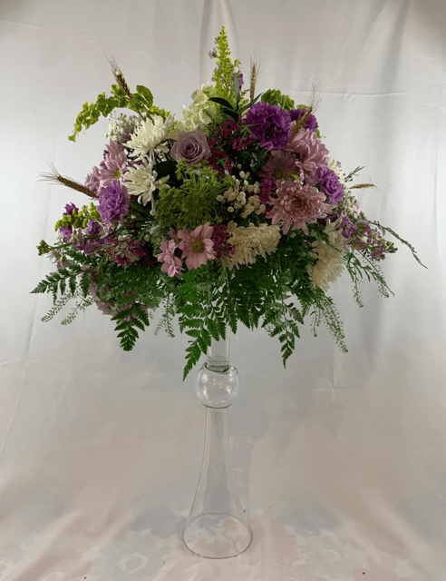 Lavender Tribute on Glass Stand