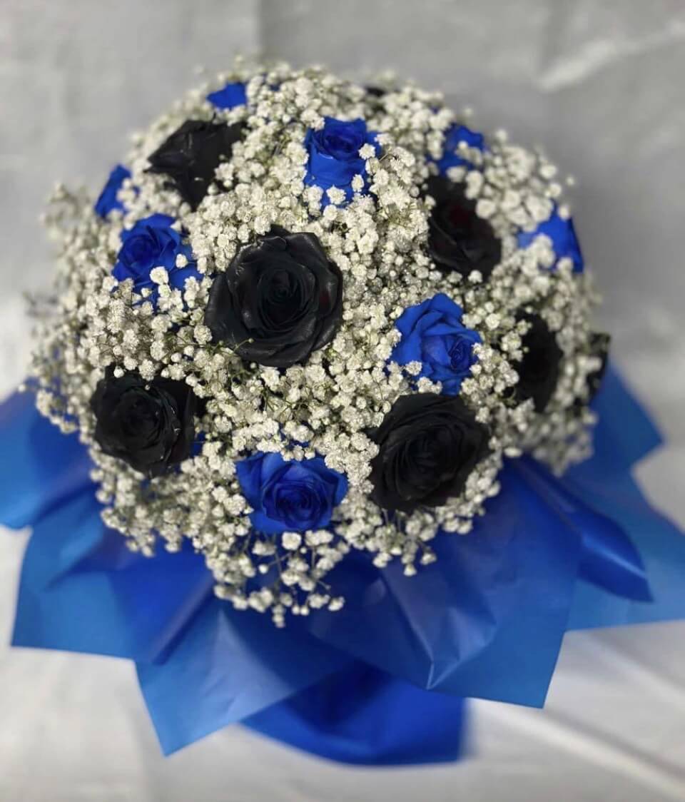 Blue & Midnight Rose Bouquet