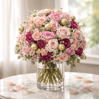 Chocolate Rose Celebration Vase