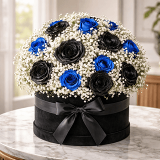 Blue Rose Hat Box