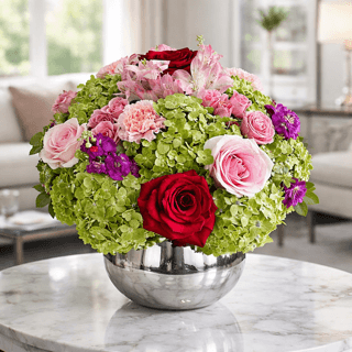 Hydrangea Rose Centerpiece